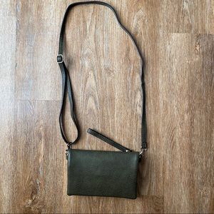 Joy Susan olive crossbody clutch.